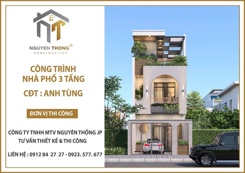 Biến mảnh đất phố thành tổ ấm 3 tầng hiện đại – đầy đủ tiện nghi